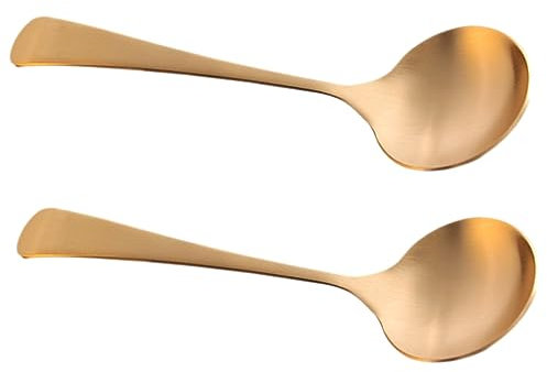 Alipis Cucharas Soperas De Latón Engrosado, Tamaño Compacto, Diseño Redondeado, Material Seguro, Hogar, Aptas Para Sopas y Arroces, Paquete De 2 Unidades