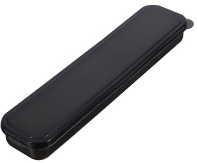 JUMPLAWN Portable Case Lid, Large Black Utensil Organizer for Spoon, Fork, Chopsticks Storage Box, Sturdy Plastic Tableware Holder for, Office, Camping