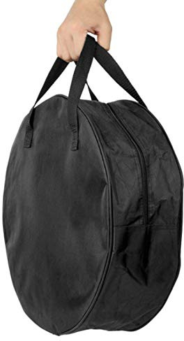 Sac de rangement pour câbles de 40,6 cm avec poignée de transport - Double fermeture éclair - Noir - Sac de rangement rond pour tuyau d'eau - Pour caravanes et équipements de jardinage - Tissu Oxford