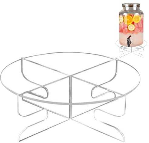 Beverage Stand, Acrylic Jug Holder, Sturdy Organizer Shelf with Multi-Use Display Design, Space-Saving Cupcake and Pitcher Stand for Kitchen Table, Dining, 7.5x7.5x3.9 inches