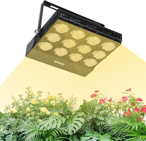 SANSI 45W LED Pflanzenlampe für Zimmerpflanzen, 450W Äquiv Grow Lampe | 4000K Vollspektrum mit optischer Linse für hohe PPFD, Energiesparende Pflanzenlichter für Gewächshaus, Nicht Dimmbar