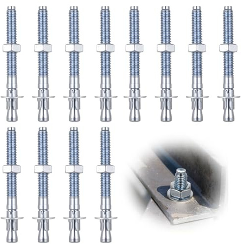 12 Pcs Goujon Ancrage M12 x 120 mm, Goujons d'Ancrage, Boulons à Expansion, Vis d'Expansions, Boulon d'Ancrages, Cheville Beton pour Béton Pierre Fenêtres Machines Poutres