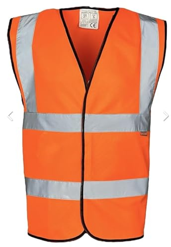 Hi Light- Yellow & Orange Hi Vis Vest, High Vis Vest, Hi-Vis, High Visibility, Safety Vest, PPE, Hi Viz, Security Vests, Workwear, Cycling, Walking, Dog Walking, Mens, Womens (Orange, Large)