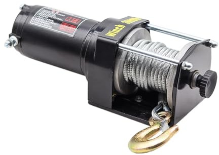 Verricello Elettrico 12v Paranco For Auto Fuoristrada 24v A Fune For Uso Domestico Di Auto-aiuto Alta Capacità Di Carico(3000 lbs,24v)