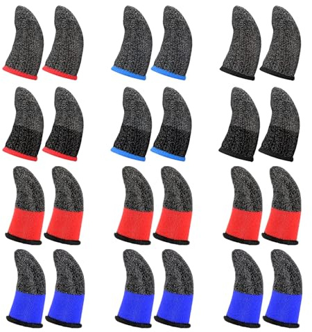 Lot de 24 manchons de protection pour doigts multicolores pour écran tactile de jeu - Respirants et résistants à la transpiration - Pour téléphone et appareils à écran tactile