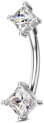 Agrewd Rook Piercing per sopracciglia bacchetta oro argento curvo barretta trasparente CZ Labret piercing per labbra 316L acciaio chirurgico chirurgico trago daith cartilagine orecchini piercing