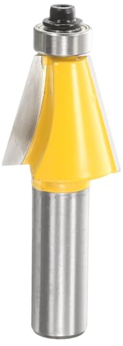 QUARKZMAN 15 Grad Fasenfräser 1/2 Zoll Schaft 1 Schnittlänge Hartmetallspitze Mit Lager Für Holzfräswerkzeug Gelb