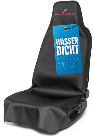 Walser Coprisedile auto Protector, 1 coprisedile per sedile anteriore, rivestimento auto 100% idrorepellente e antimacchia, coprisedili veicolo da officina con logo nero