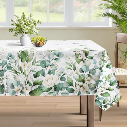 hometerixx Spring Eucalyptus Leaf Washable Rectangle Table Cloth 152x213cm