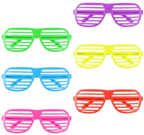 NASMBXA Occhiali Al Neon, 6 Pezzi Persiane Occhiali da Festa Colorati, Festa Occhiale Luminosi Glasses da Persiane, Adatti per Balli, Servizi Fotografici e Feste Varie