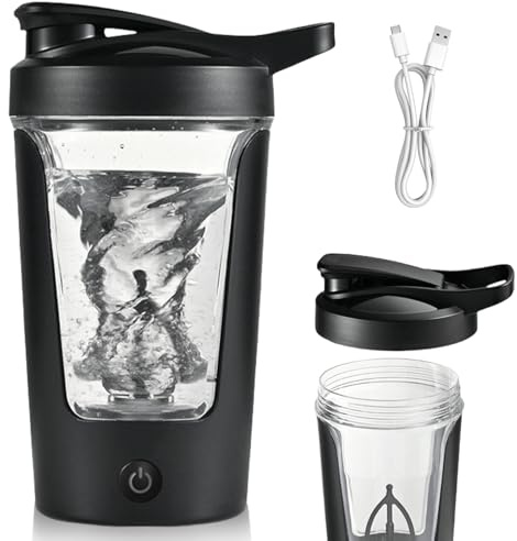 450ML Elektrisch Proteinmixer: Automatischer Shaker, USB wiederaufladbar, für Proteinshakes, BPA-frei, Schwarz