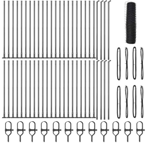 Set di recinzione da giardino Mhdvray 100 x 100 cm, staccionata in acciaio grigio, recinto per pascolo per cani, per terrazze, protezione da sguardi indiscreti, design moderno, robusto per giardino