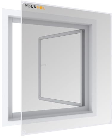YOURSOL Magnetfenster Fliegengitter 100 x 120 cm weiß Insektenschutz Fenster ohne Bohren Magnetrahmen Fiberglas Mückenschutz Jalousie geeignet