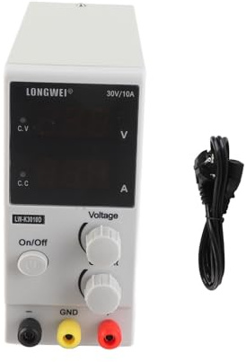 Domary Fuente de Alimentación Regulada por CC Ajustable de 30 V y 10 A para Uso en Laboratorio y Fábrica (Enchufe Europeo)