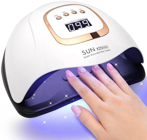 380 W UV-lampa för gelnaglar med 81 lampelement, 4 timerinställningar, LED-nagellampa med LCD-display, UV-nagellampa med automatisk sensor för både hemmabruk och professionellt bruk på nagelsalonger