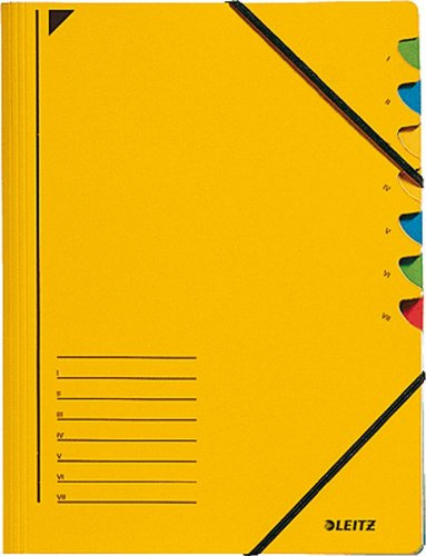 Leitz Ordnungsmappe/3907-00-15 245x320 mm für:A4 gelb 7-teilig 400 g/qm