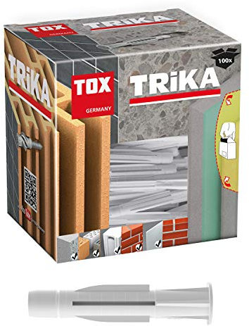 TOX Allzweckdübel mit Kragen Trika 7 x 51 mm, Dübel für fast alle Baustoffe, 100 Stück, 011100091