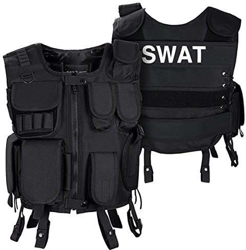 Black Snake® SWAT Einsatzweste Taktische Weste schwarz Paintball Softair Gotscha Brustschutz