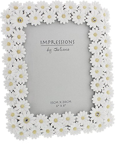 Impressions White Resin Chrysanthemum Photo Frame 6 x 8