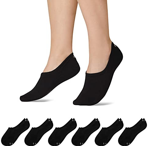 Snocks Calze Uomo Corte Fantasmini Donna - Calzini per Donna Uomo Sneaker Unisex Calze Corti in Cotone Organico Traspiranti - Nero - 47-50