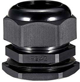 sourcing map PG42 Cable Gland Waterproof Plastic Joint Adjustable Locknut Black for 32mm-38mm Dia Cable Wire