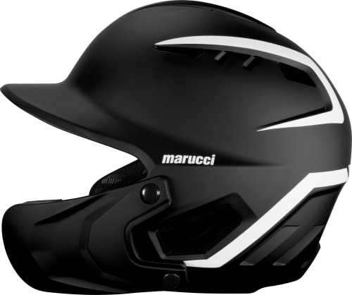 Marucci DuraVent Two-Tone Batting Helmet, NOCSAE Certified, Black, Senior