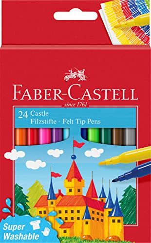 Faber-Castell 554202 - Estuche Cartón con 24 Rotuladores Escolares