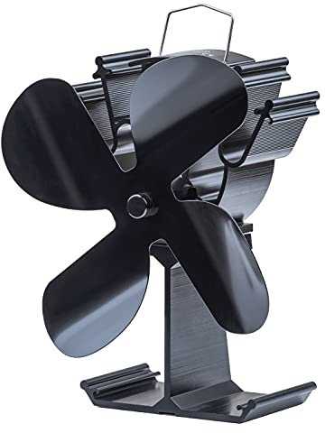 HAWCAFU Ofenventilator Kaminventilator ohne strom 4 Blättern Kamin Ofen Ventilator stromlos für Kaminofen/Holzofen/Kaminlüfter Stove Fan