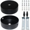 GMMG Rosone Soffitto 2 Pezzi 80 x 20mm Rosone Lampadario Soffitto Rosetta per Lampade Nero Kit Rosone Tondo per Lampada da Soffitto