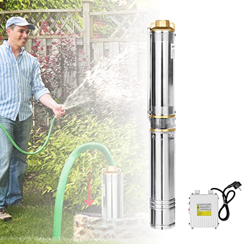 LARS360 Tiefbrunnenpumpe 4 Zoll 0,75 kW - Brunnenpumpe Edelstahl sandkompatibel bis 4.000 l/h Förderleistung, Sandkontrolle Tauchpumpe Durchmesser 92 mm