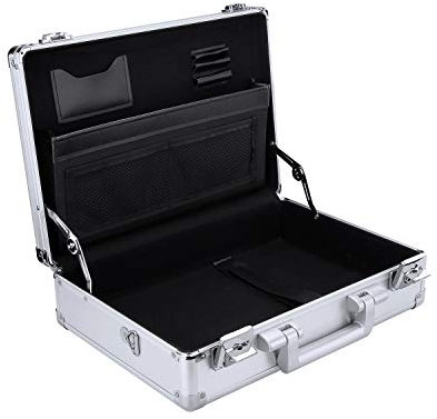 KDLASS Aluminium-Aktentasche, 35,6 cm (14 Zoll) Laptoptasche, harte Tragetasche mit Schloss, 39,9 x 27,9 x 10,9 cm (15,5 x, gold