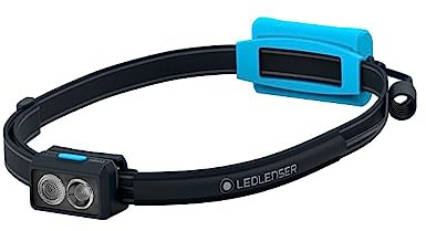 Ledlenser NEO3 Lauf-LED-Stirnlampe, 400lm, AAA-Batterie, 97g leicht, IP54 | bis zu 20h Leuchtdauer, 80m Leuchtweite, rot blinkende Sicherheitsleuchte am Heck, reflektierend, wasserabweisend, Joggen
