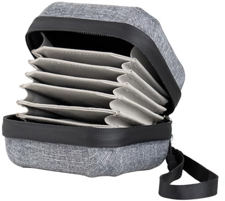 JJC 10x Circular Hard Shell Lens Filter Case, Camera Filters Pouch ≤ 95mm, Water-Resistant & Dustproof, EVA Filter Pouch Bag Carryign Case for Round CPL ND UV Filters Storage + Cleaning Cloth