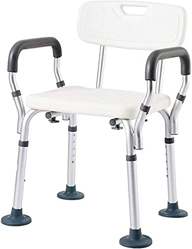 CHEWYNP Sedia da Bagno per Doccia Sedia per Vasca da Bagno con Schienale e braccioli Sedile per Doccia Rimovibile Panca da Bagno per disabili, Anziani, Max. 150 kg