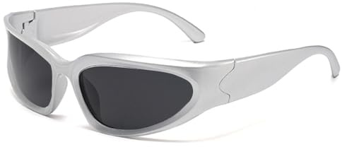 SHEEN KELLY Y2K Wrap Runda Solglasögon För herr damen Mirrored Polariserade Sunglasses Vintage Silver Ridning Glasses