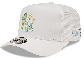 New Era New York Yankees MLB Seasonal Infill White A-Frame Adjustable Trucker Cap - One-Size