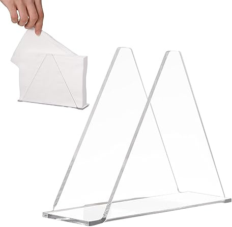 Portatovaglioli, portatovaglioli triangolari, in Acrilico, portatovaglioli da Cocktail, portatovaglioli da Tavolo, Porta Asciugamani di Carta, Trasparente Verticale, Organizer per da Cucina