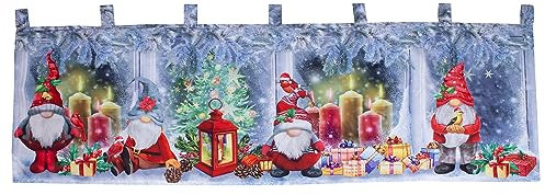 Mojawo Weihnachtsgardine LED Gardine Weihnachten Scheibengardine X-Mas beleuchtet Fenstergardine 45x120cm