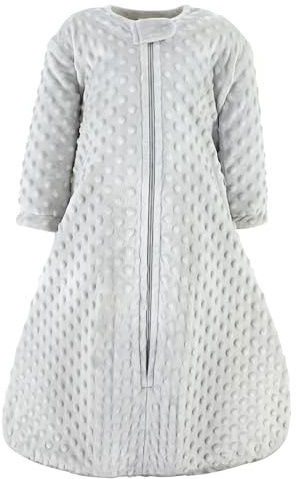 Hudson Baby Unisex Baby Plush Sleeping Bag, Sack, Blanket, Lt. Gray, 12-18 Months