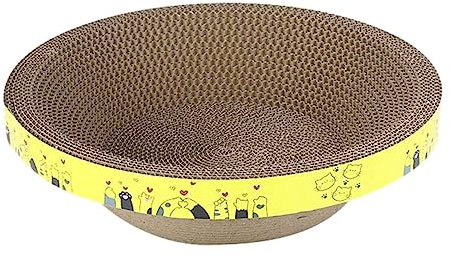 Katzenbox Kratzbrett Schalenform Karton Kratzbrett Interaktive Katzenkratzschale Bett Langlebig Katzenkissen Oval Katzenkratzkissen für Möbelschutz Katze Kätzchen