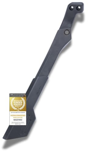 CONTEC Hinterbauständer Ox Back, aus Aluminium mit Kunststofffuß, höhenverstellbar, 25 kg, inkl. Innensechskant, Federring und M6 Schrauben, 1 Stück, schwarz