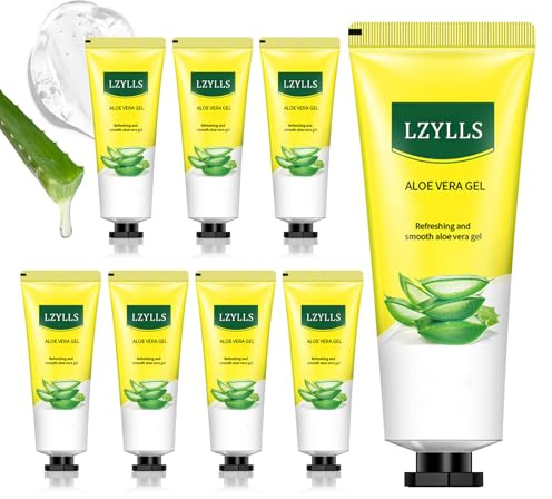 Aloe Vera Gel for Sunburn Relief,Hydrating Travel Size Aloe Vera Gel for Face,Moisturizing Sunburn Relief After Sun Lotion,Fast Absorbing,Non-Sticky Cooling After Sun Lotion Face Moisturizer (A)