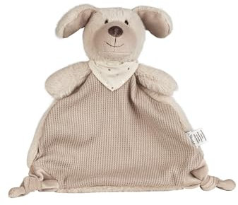 Sterntaler Schmusetuch M Hund Lucky - Baby Kuscheltuch aus weichem Flauschstoff und Waffelstrick - Baby und Kinder Schnuffeltuch zum Greifen und Entdecken - Baby Kuscheltier, sandfarben