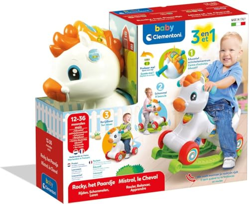 Clementino Martino Caballo Ride On, 3 en 1, Juet 1 Año, Multicolor - 56079