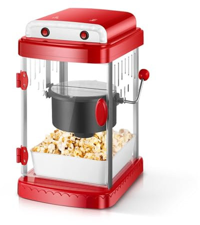 hxoity Home Stovetop Popcorn Maker Large Capacity Electric Stirring Popcorn Machine with Stirring Rod High Blasting Rate and Fast Blasting Built-in Lighting Great for Home Party Kids