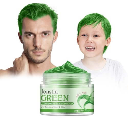 Tillfällig hårfärg Avtvättbar, Temporärt hårvax Färg Hårfärgsvax Naturlig Frisyr Pomad För Herr Dam Party Cosplay Halloween Jul (djupgrön, djupgrön)