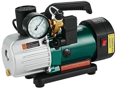 Pompa per vuoto Pompa for vuoto, Pompa for vuoto intelligente a palette rotanti portatili Condizionatore d'aria Frigorifero Riparazione Pompa ad aria a basso rumore anti-riflusso 125W Strumenti per ar