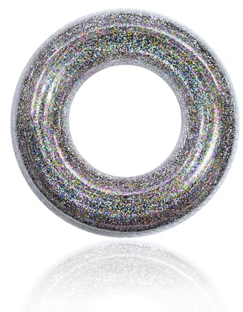 Schwimmring für Kinder 5-10 Jahre,Regenbogen Pailletten Schwimmreifen Aufblasbar- 70cm Durchmesser,Dicke PVC Pool Aufblasbar Schwimmen Ring für Schwimmbad Wasser Outdoor Spielzeug Party Zubehör