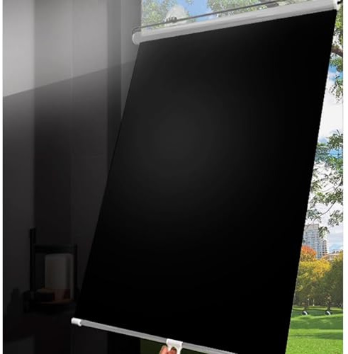 TZYYAO Total Blackout Roller Blinds,Retractable Roller Window Shades,No Drilling,30cm 40cm 45cm 50cm 60cm 72cm 80cm Wide,Temporary Sunshade Window Cover Curtain for Window Door,WxH-40x60cm/16x24in