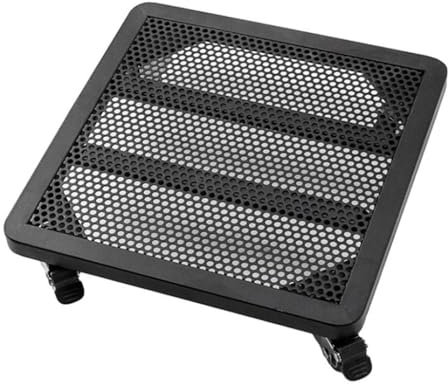 Chariot de fleurs carré robuste en métal avec plateau pour intérieur/extérieur, idéal pour grands pots de fleurs (45 x 45 x 9 cm) - Noir